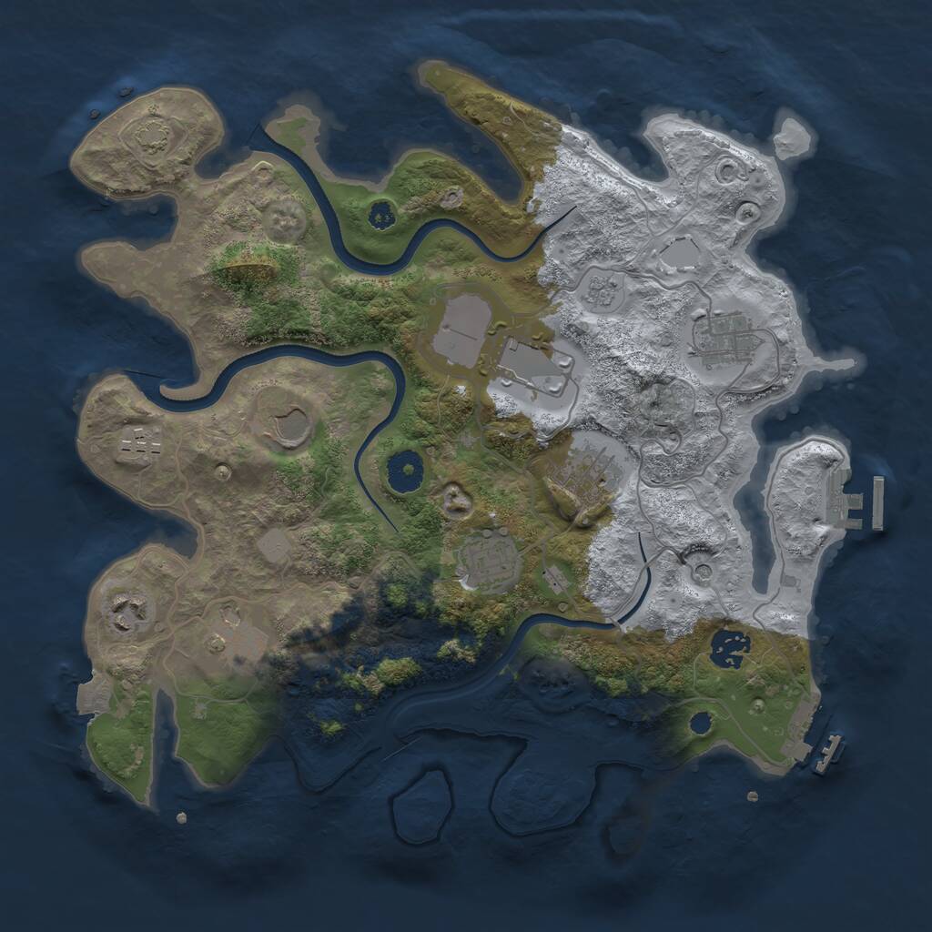 Rust Map: Procedural Map, Size: 3500, Seed: 2007687960, 15 Monuments