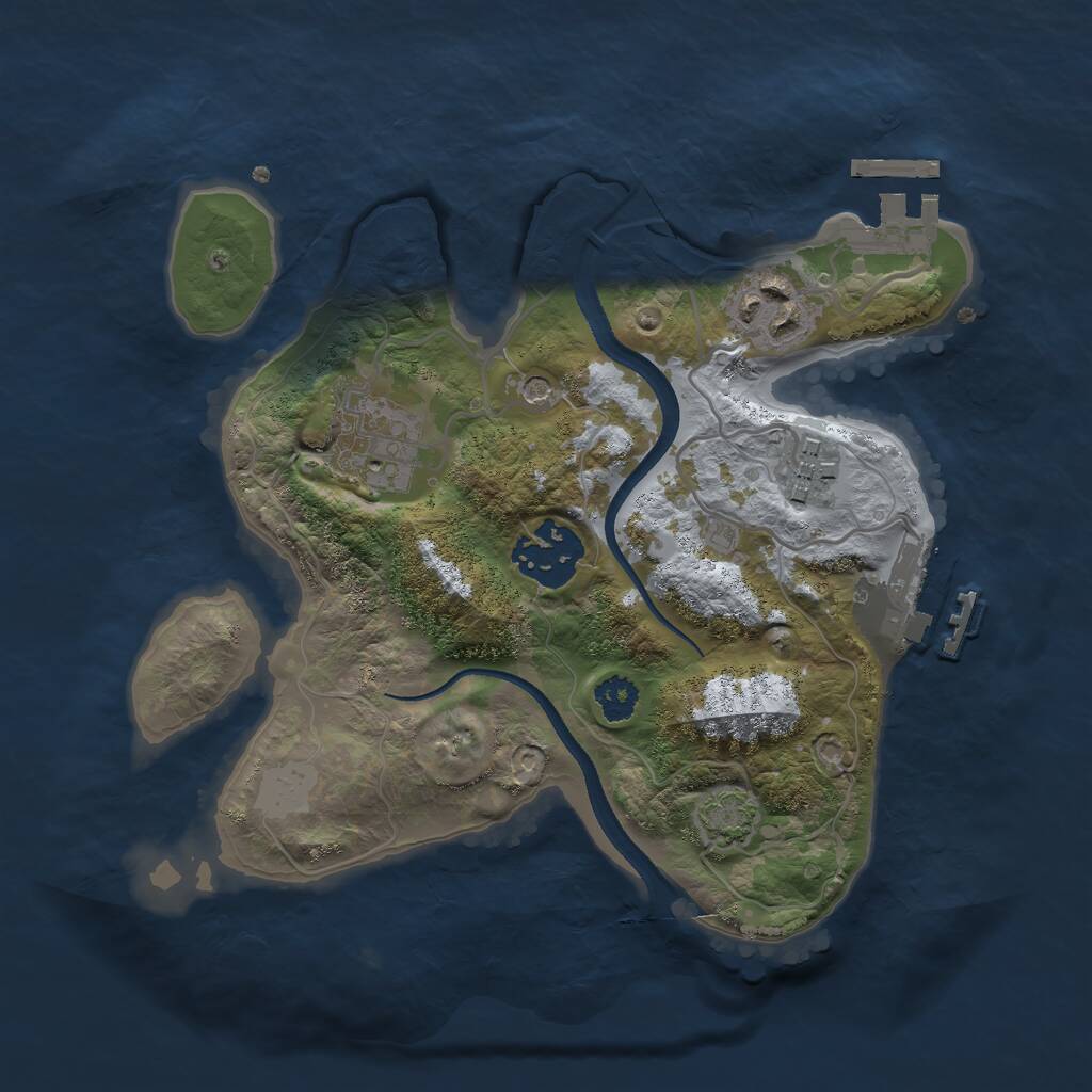 Rust Map: Procedural Map, Size: 2500, Seed: 1314152981, 9 Monuments