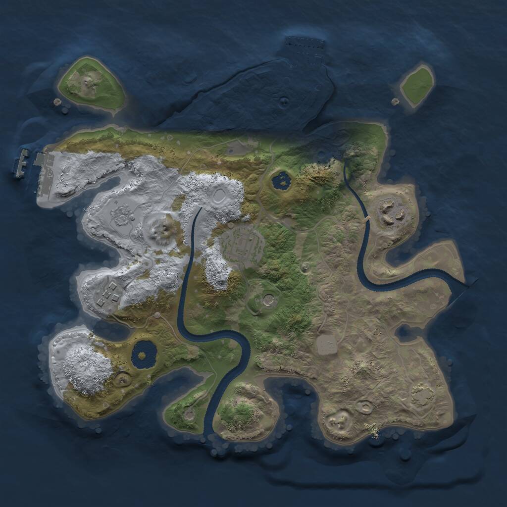 Rust Map: Procedural Map, Size: 2750, Seed: 551222049, 9 Monuments