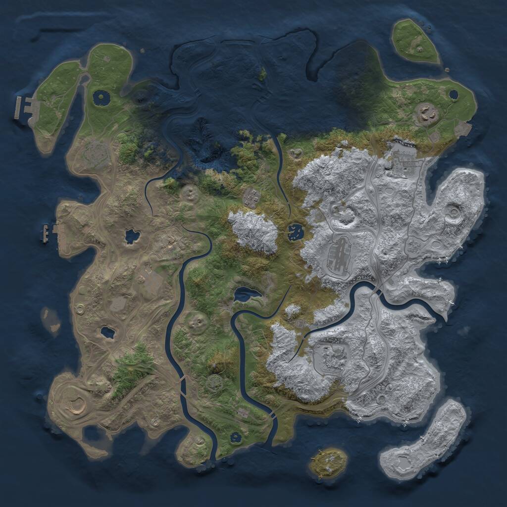 Rust Map: Procedural Map, Size: 4500, Seed: 385995018, 15 Monuments