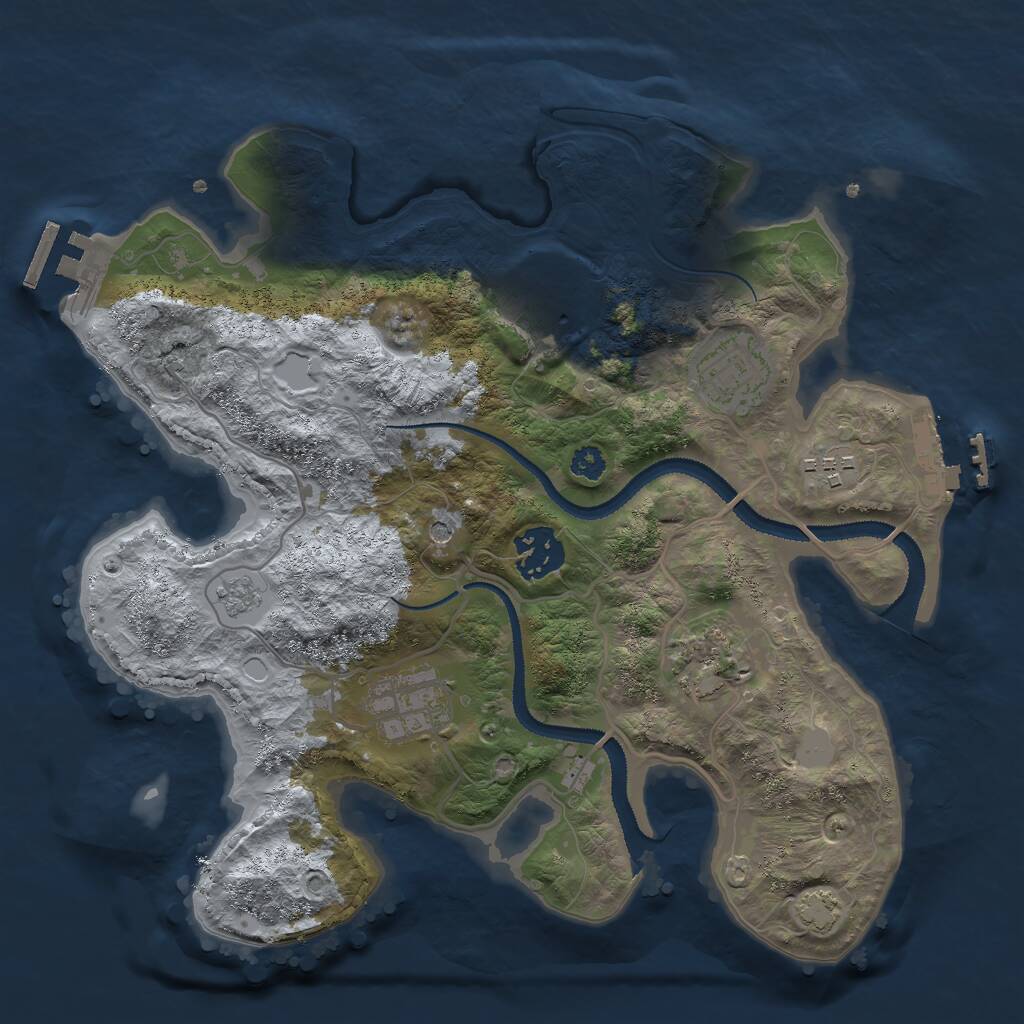 Rust Map: Procedural Map, Size: 3000, Seed: 9018562, 12 Monuments