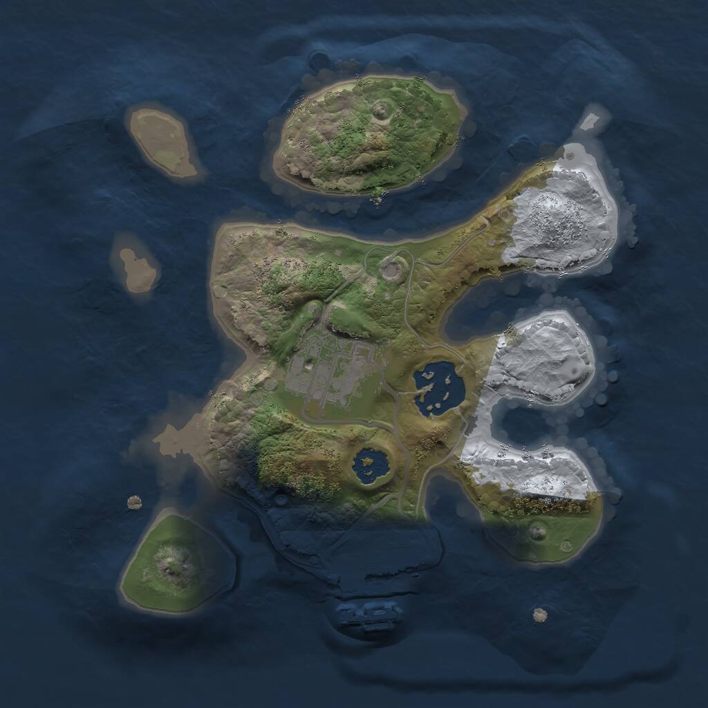 Rust Map: Procedural Map, Size: 2000, Seed: 707267562, 4 Monuments