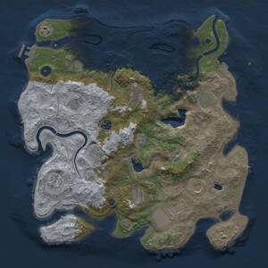 Thumbnail Rust Map: Procedural Map, Size: 4000, Seed: 70607257, 17 Monuments