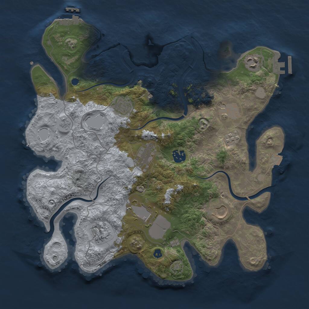Rust Map: Procedural Map, Size: 3500, Seed: 567955373, 15 Monuments