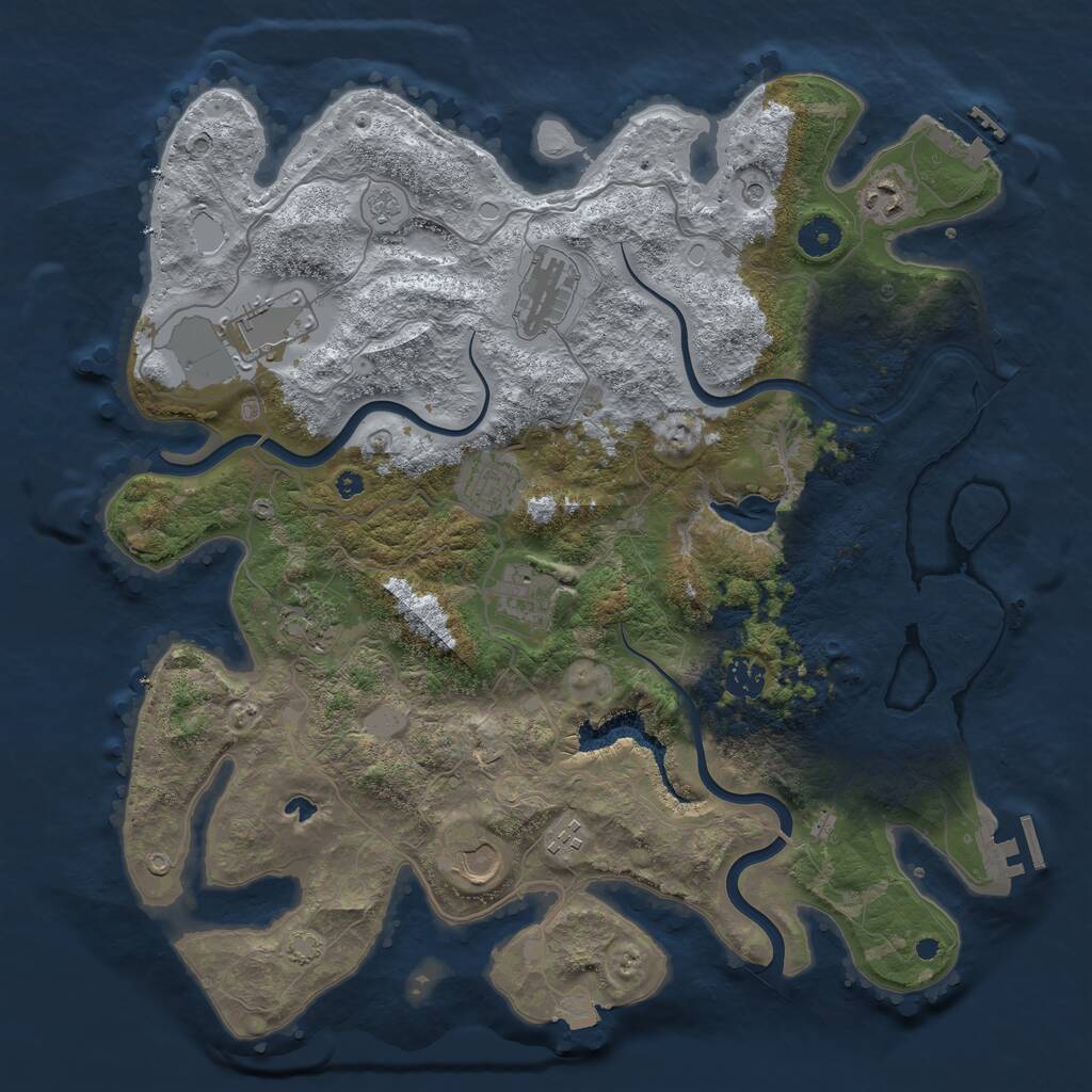 Rust Map: Procedural Map, Size: 4000, Seed: 189912643, 15 Monuments