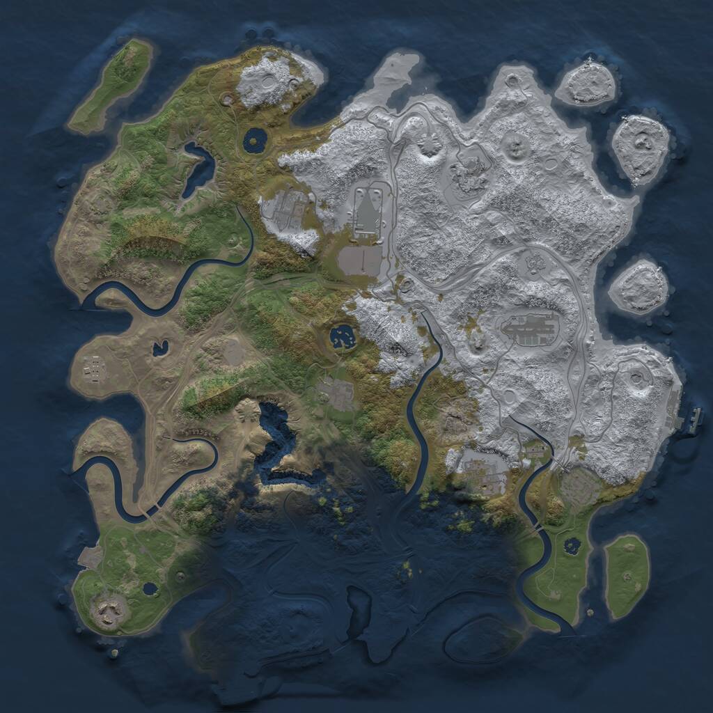 Rust Map: Procedural Map, Size: 4250, Seed: 25966274, 16 Monuments