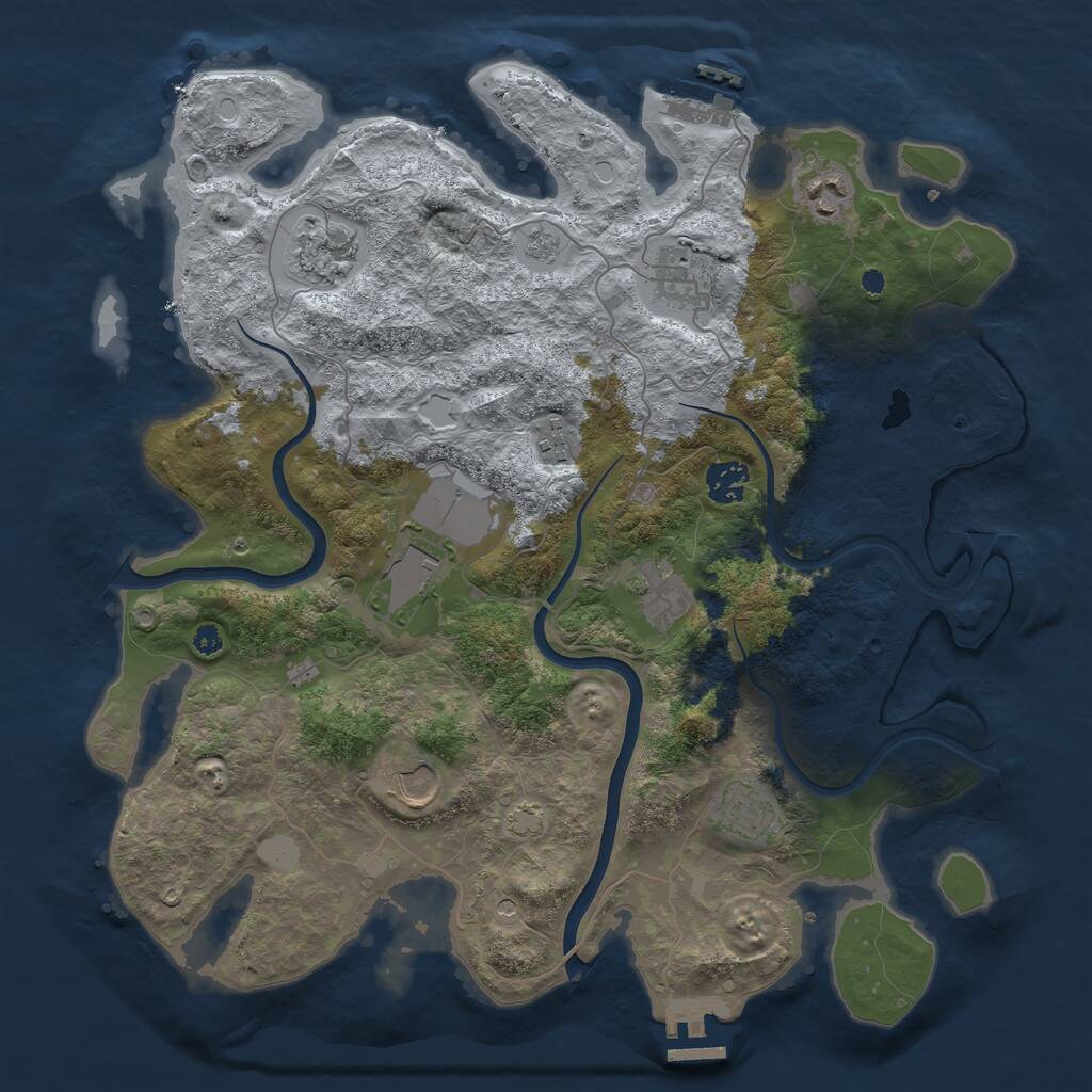 Rust Map: Procedural Map, Size: 3750, Seed: 317360654, 15 Monuments