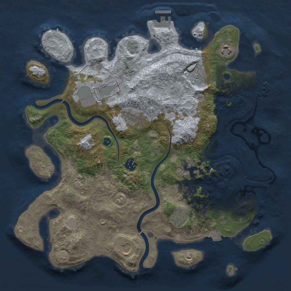 Rust Map: Procedural Map, Size: 3700, Seed: 184506705, 16 Monuments