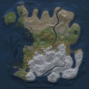 Thumbnail Rust Map: Procedural Map, Size: 3500, Seed: 838519027, 14 Monuments