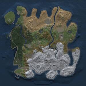 Thumbnail Rust Map: Procedural Map, Size: 3500, Seed: 838519027, 17 Monuments