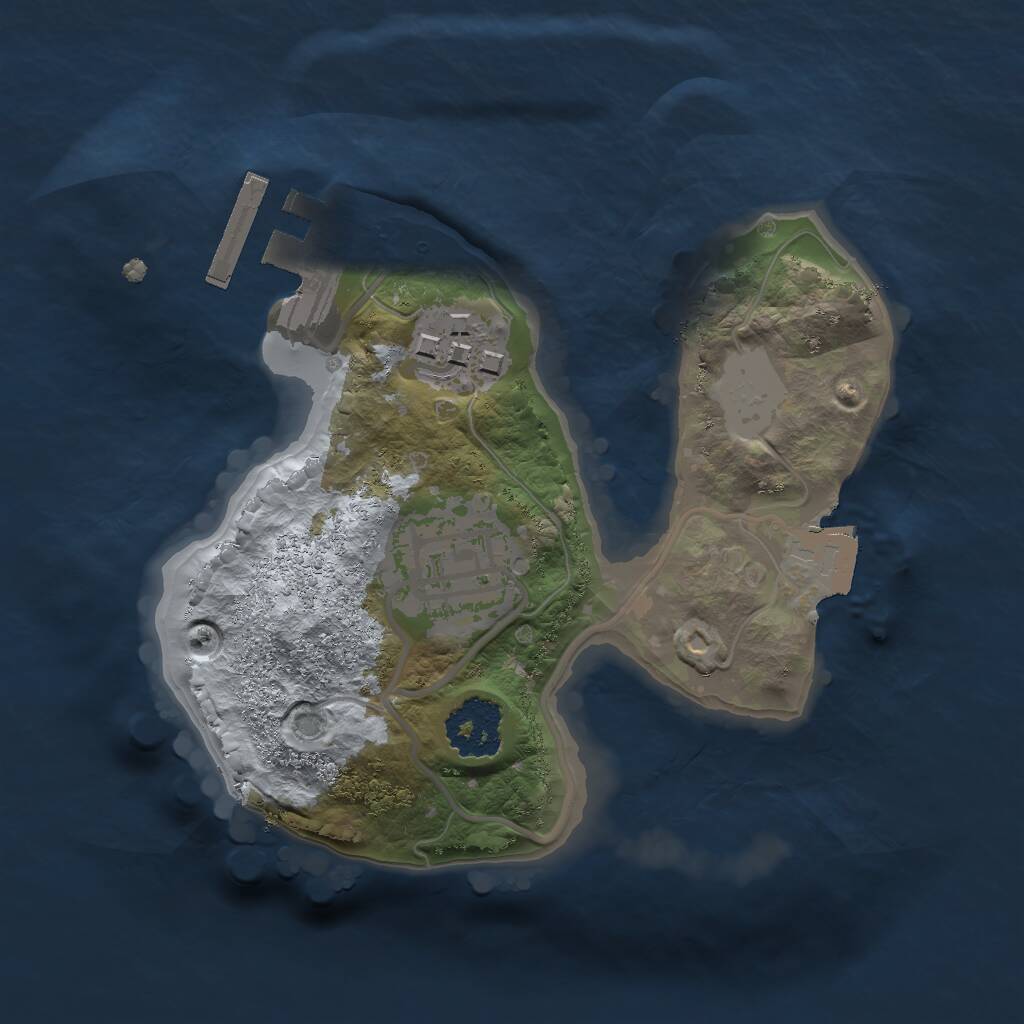 Rust Map: Procedural Map, Size: 1750, Seed: 1000, 4 Monuments