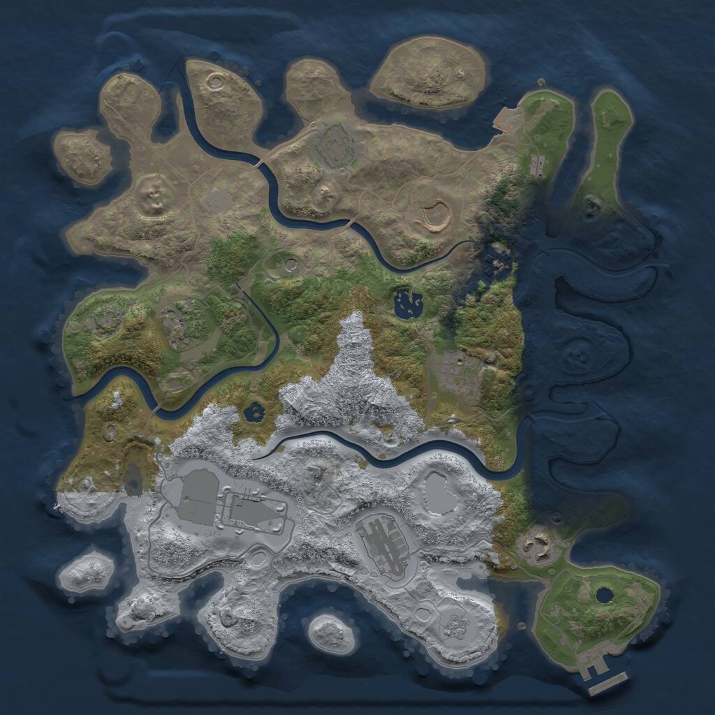 Rust Map: Procedural Map, Size: 3500, Seed: 178418698, 14 Monuments