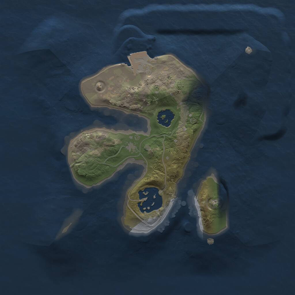 Rust Map: Procedural Map, Size: 1750, Seed: 5123, 2 Monuments