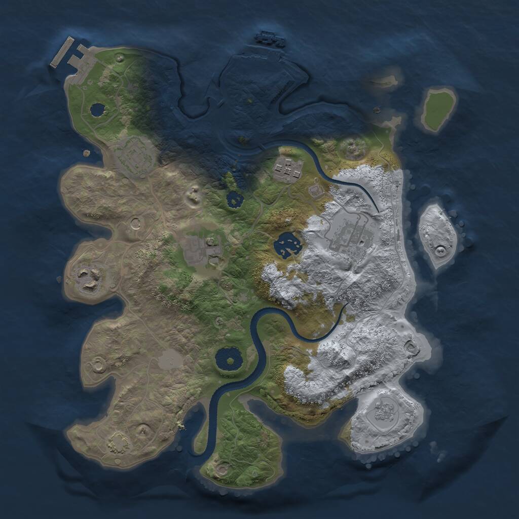 Rust Map: Procedural Map, Size: 3000, Seed: 503894965, 12 Monuments