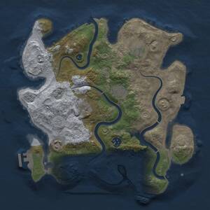 Thumbnail Rust Map: Procedural Map, Size: 3250, Seed: 612655827, 12 Monuments