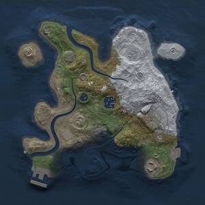 Thumbnail Rust Map: Procedural Map, Size: 2500, Seed: 734526904, 9 Monuments