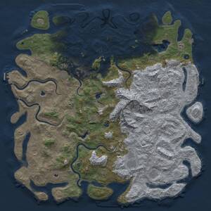 Thumbnail Rust Map: Procedural Map, Size: 6000, Seed: 133797, 17 Monuments