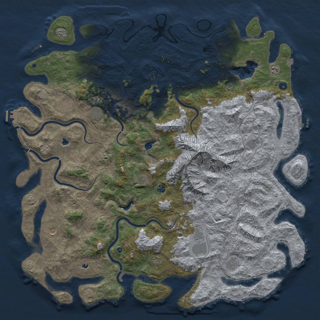 Rust Map: Procedural Map, Size: 6000, Seed: 133797, 17 Monuments