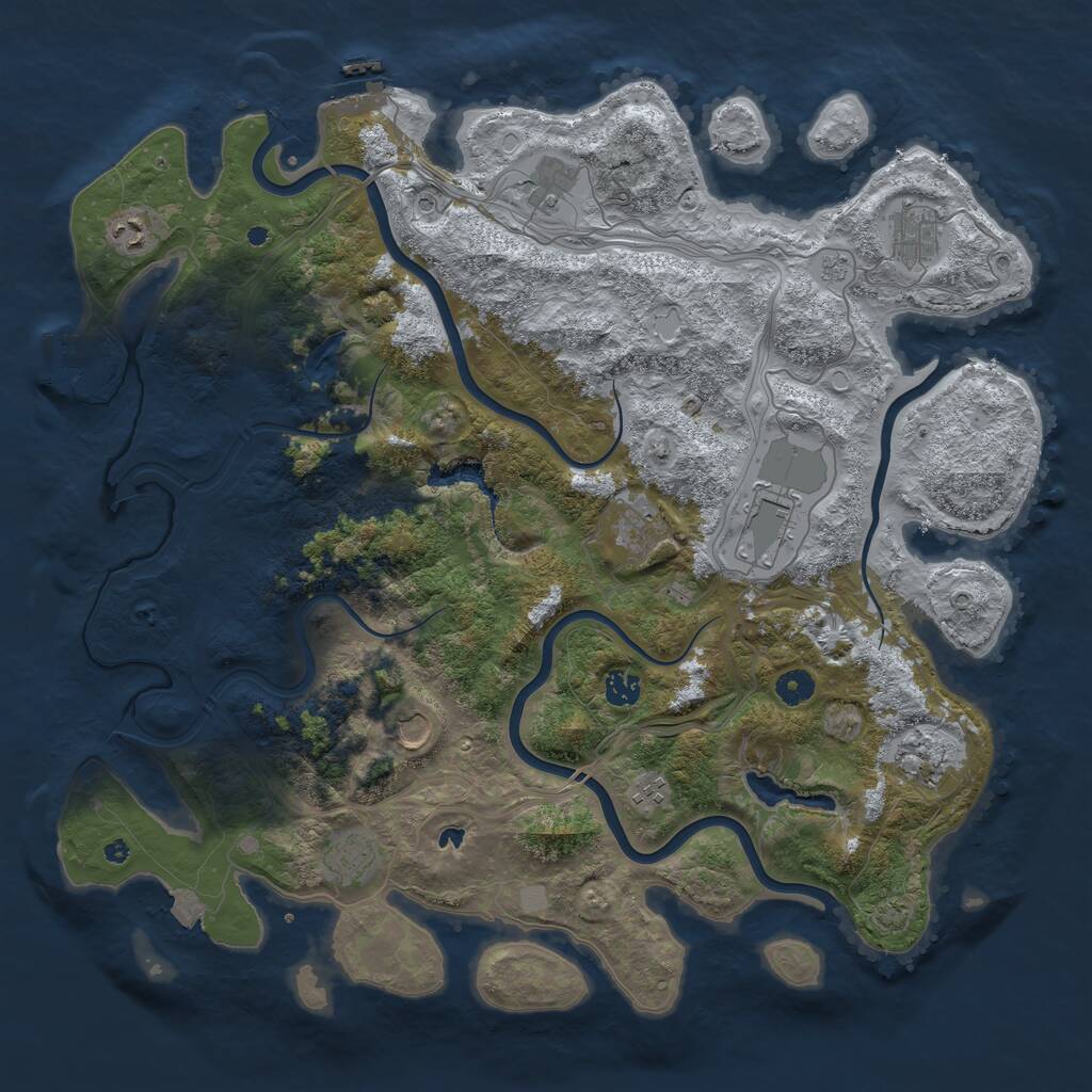 Rust Map: Procedural Map, Size: 4500, Seed: 22727185, 16 Monuments