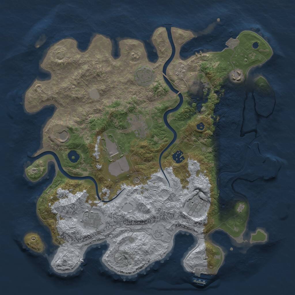 Rust Map: Procedural Map, Size: 3750, Seed: 1738182146, 16 Monuments