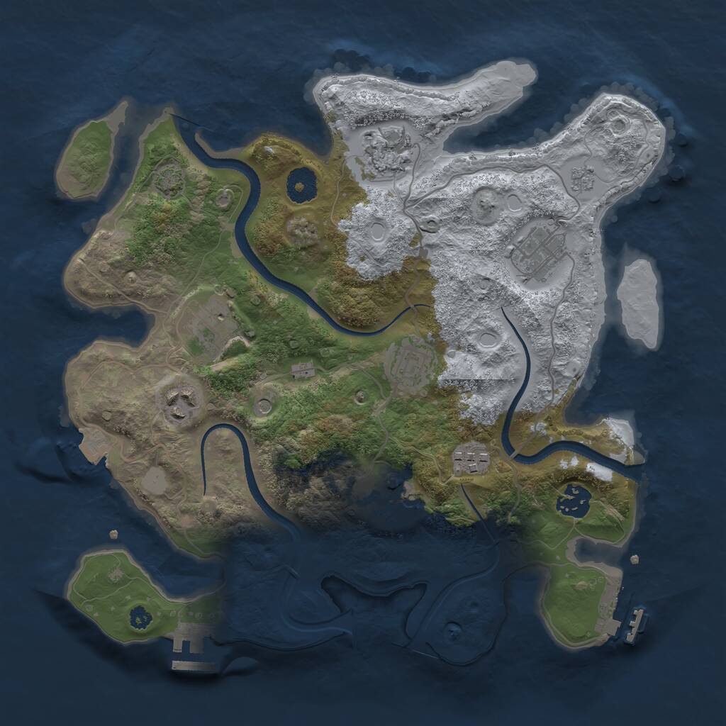 Rust Map: Procedural Map, Size: 3250, Seed: 161269710, 14 Monuments