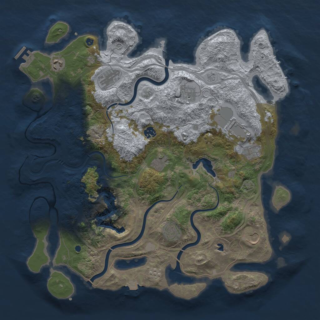 Rust Map: Procedural Map, Size: 4250, Seed: 666022208, 15 Monuments