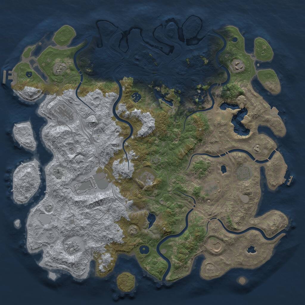 Rust Map: Procedural Map, Size: 4800, Seed: 1883589252, 16 Monuments