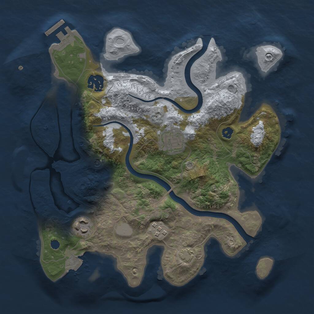 Rust Map: Procedural Map, Size: 2800, Seed: 435603944, 8 Monuments