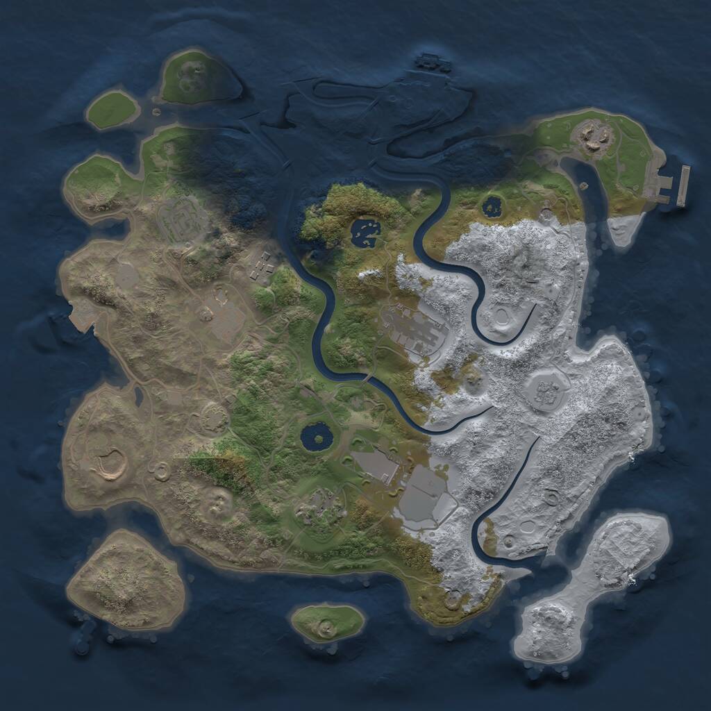 Rust Map: Procedural Map, Size: 3500, Seed: 20250722, 15 Monuments
