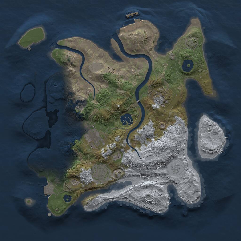 Rust Map: Procedural Map, Size: 3000, Seed: 9487237, 10 Monuments