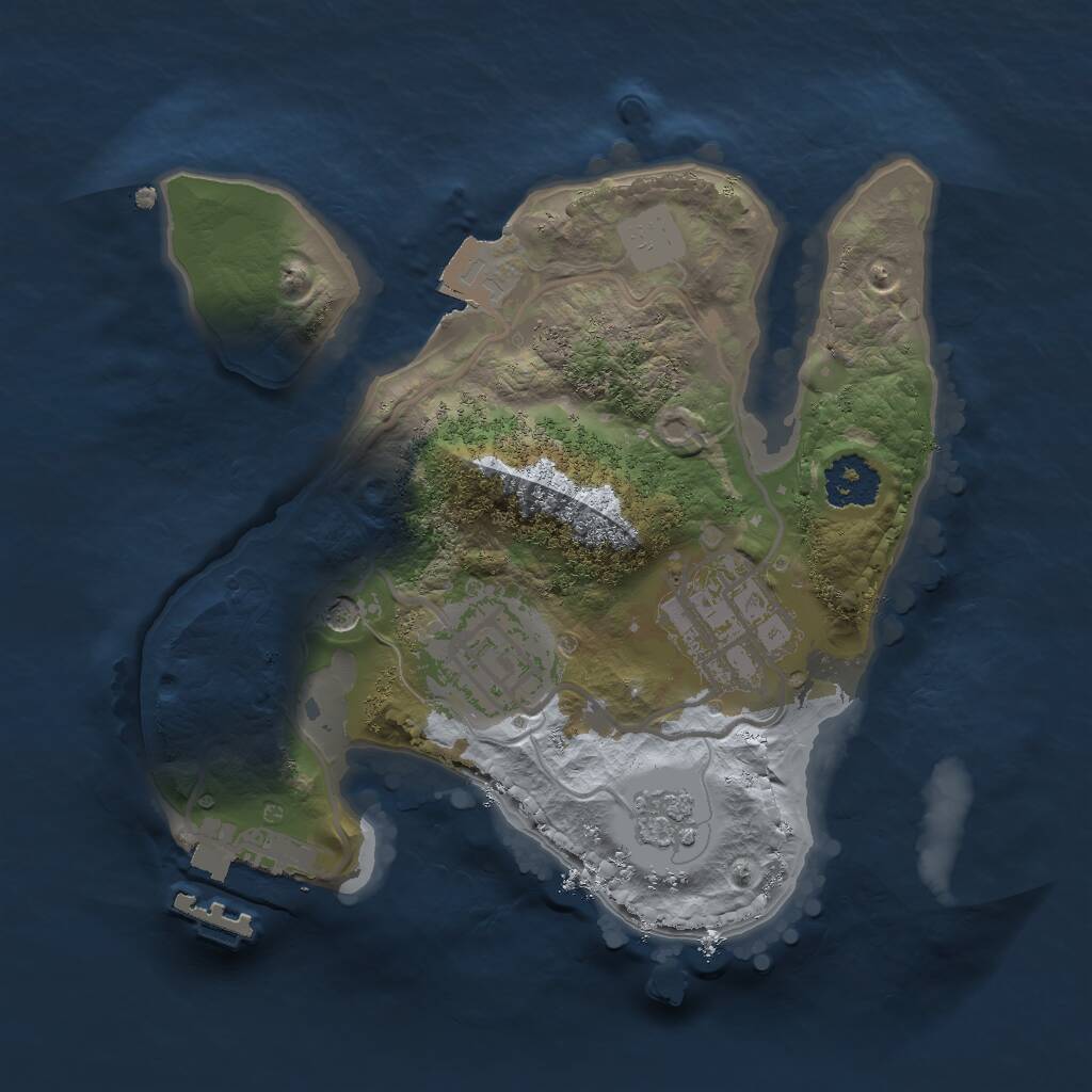 Rust Map: Procedural Map, Size: 2000, Seed: 811332403, 6 Monuments