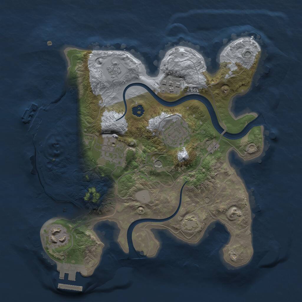Rust Map: Procedural Map, Size: 2500, Seed: 898489637, 10 Monuments