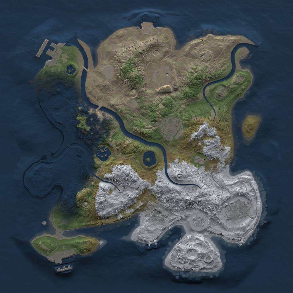 Rust Map: Procedural Map, Size: 3000, Seed: 46718, 11 Monuments