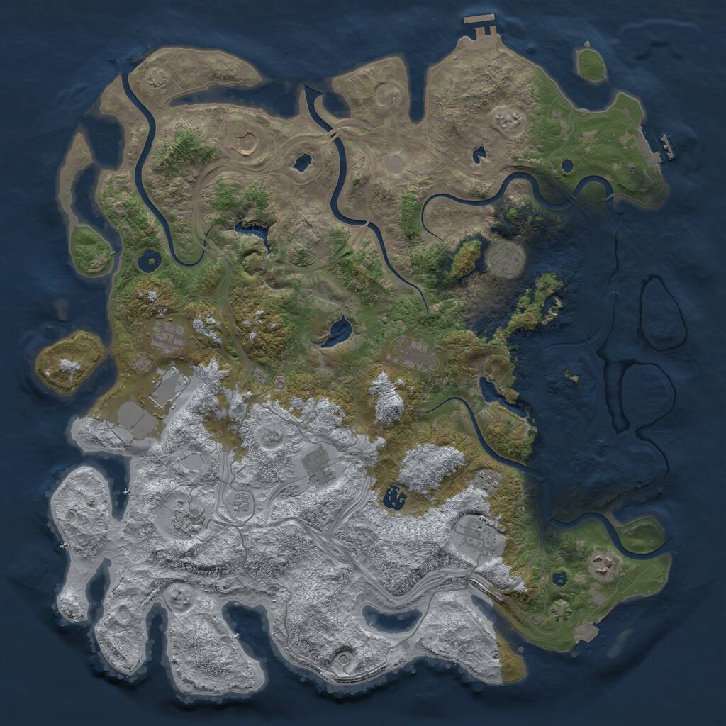 Rust Map: Procedural Map, Size: 4750, Seed: 1821855364, 17 Monuments