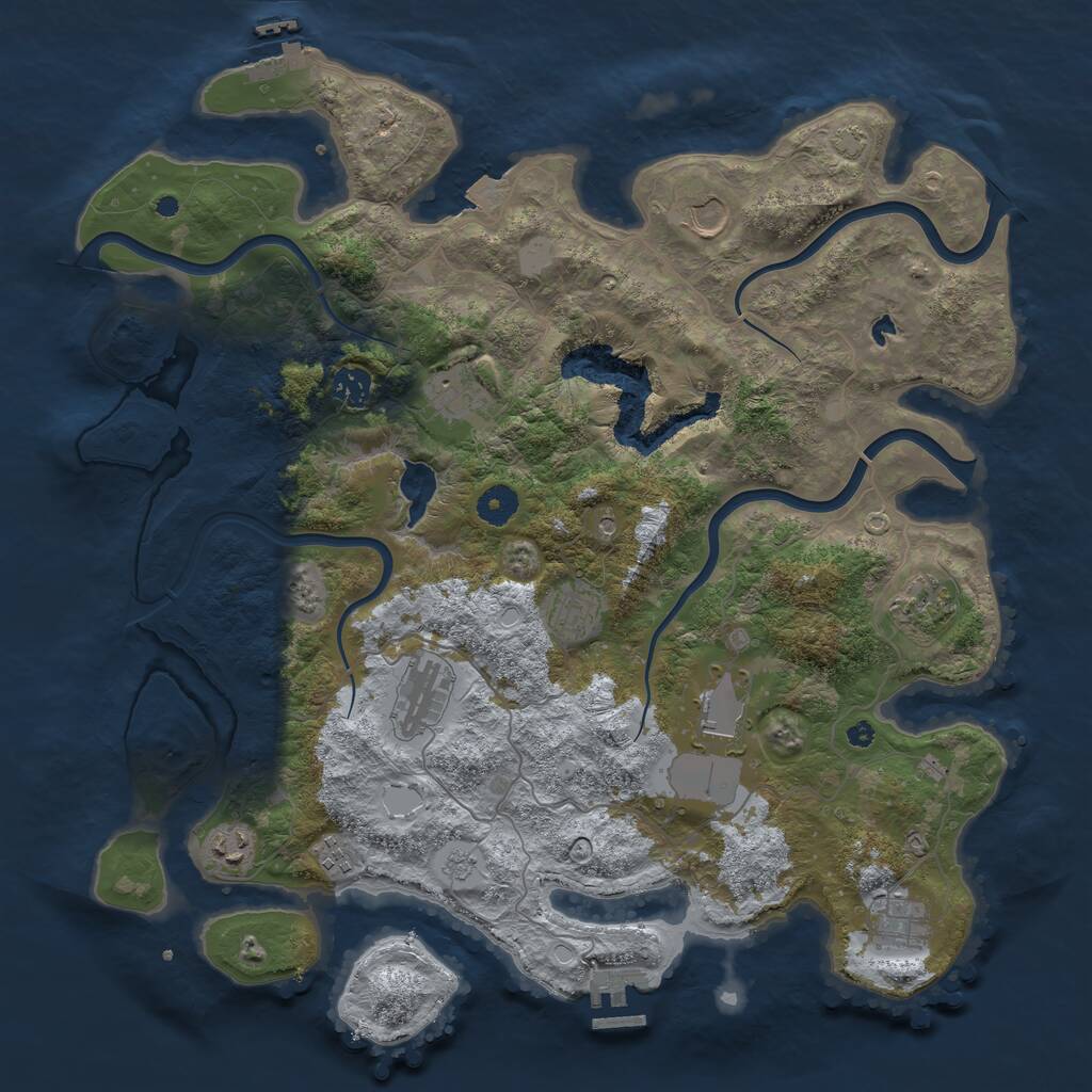 Rust Map: Procedural Map, Size: 4098, Seed: 1780299098, 16 Monuments