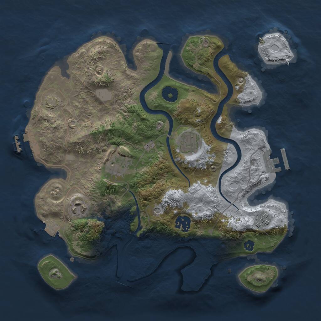 Rust Map: Procedural Map, Size: 3000, Seed: 1737362932, 10 Monuments