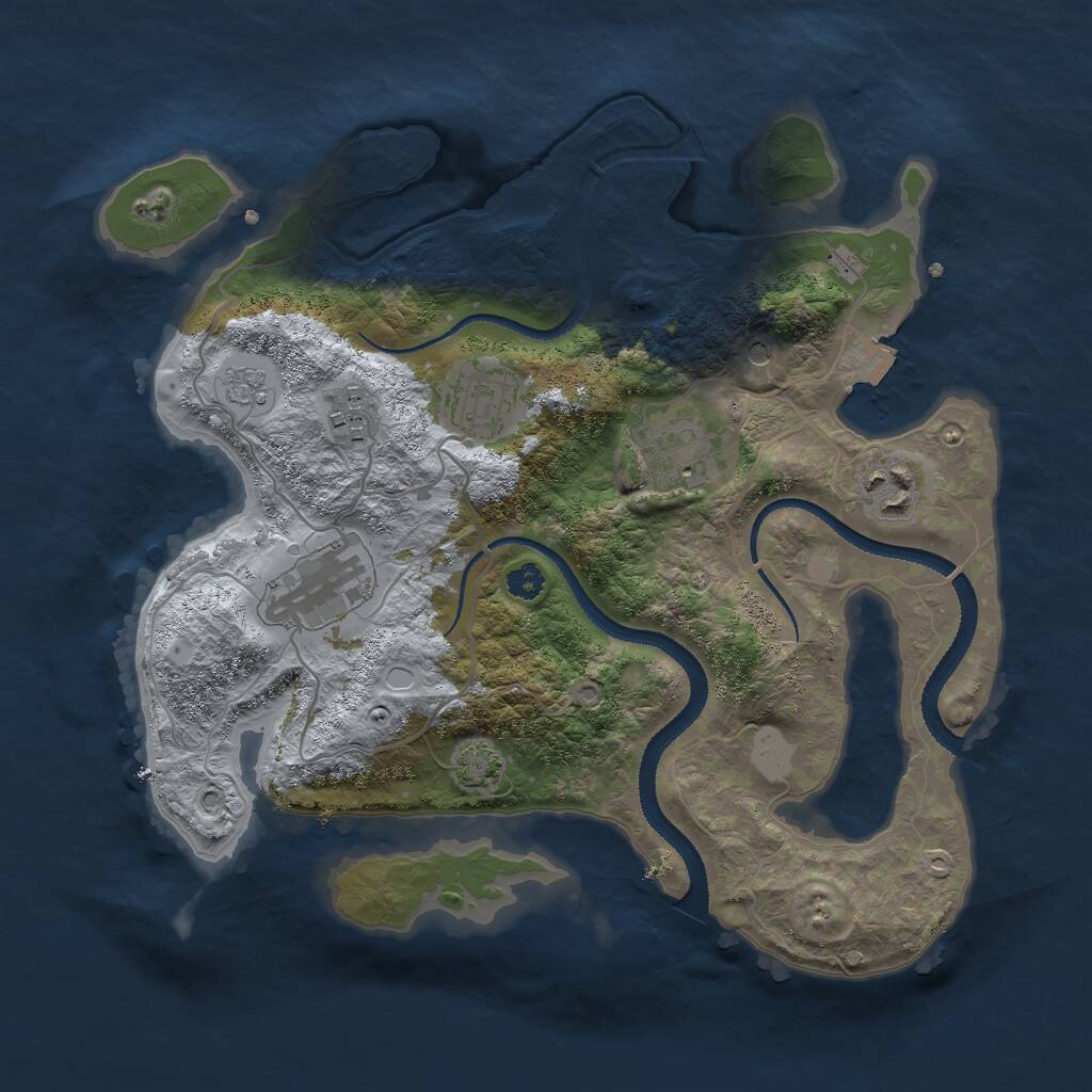 Rust Map: Procedural Map, Size: 3000, Seed: 31229, 9 Monuments