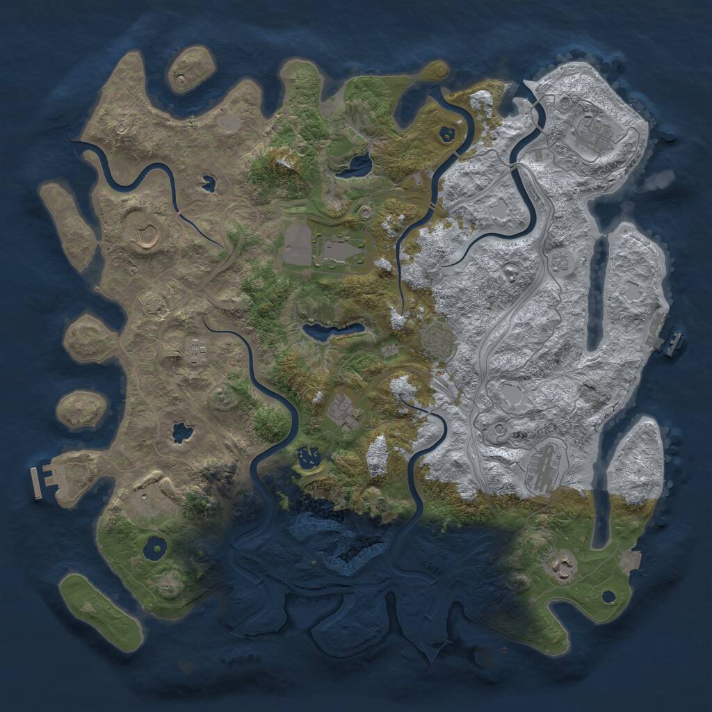 Rust Map: Procedural Map, Size: 4500, Seed: 73786570, 16 Monuments