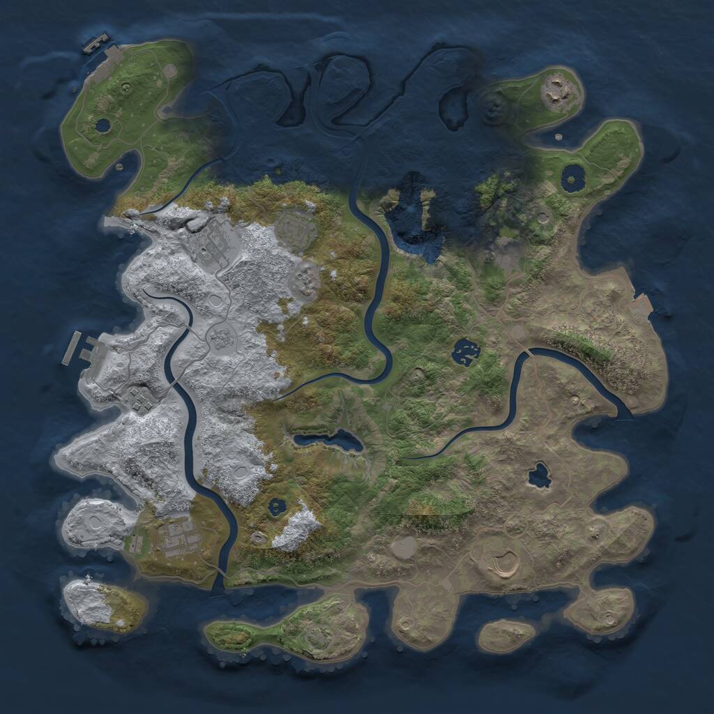 Rust Map: Procedural Map, Size: 4000, Seed: 2112764715, 14 Monuments