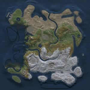 Thumbnail Rust Map: Procedural Map, Size: 3500, Seed: 234576857, 12 Monuments