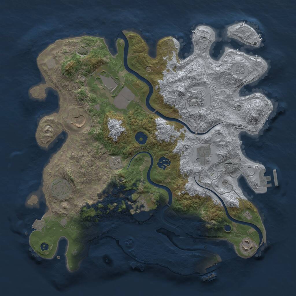 Rust Map: Procedural Map, Size: 3600, Seed: 738, 15 Monuments