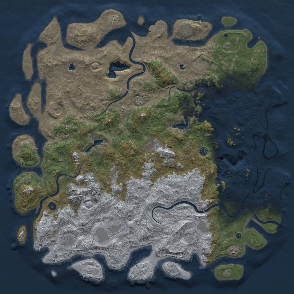 Rust Map: Procedural Map, Size: 5500, Seed: 326548, 17 Monuments