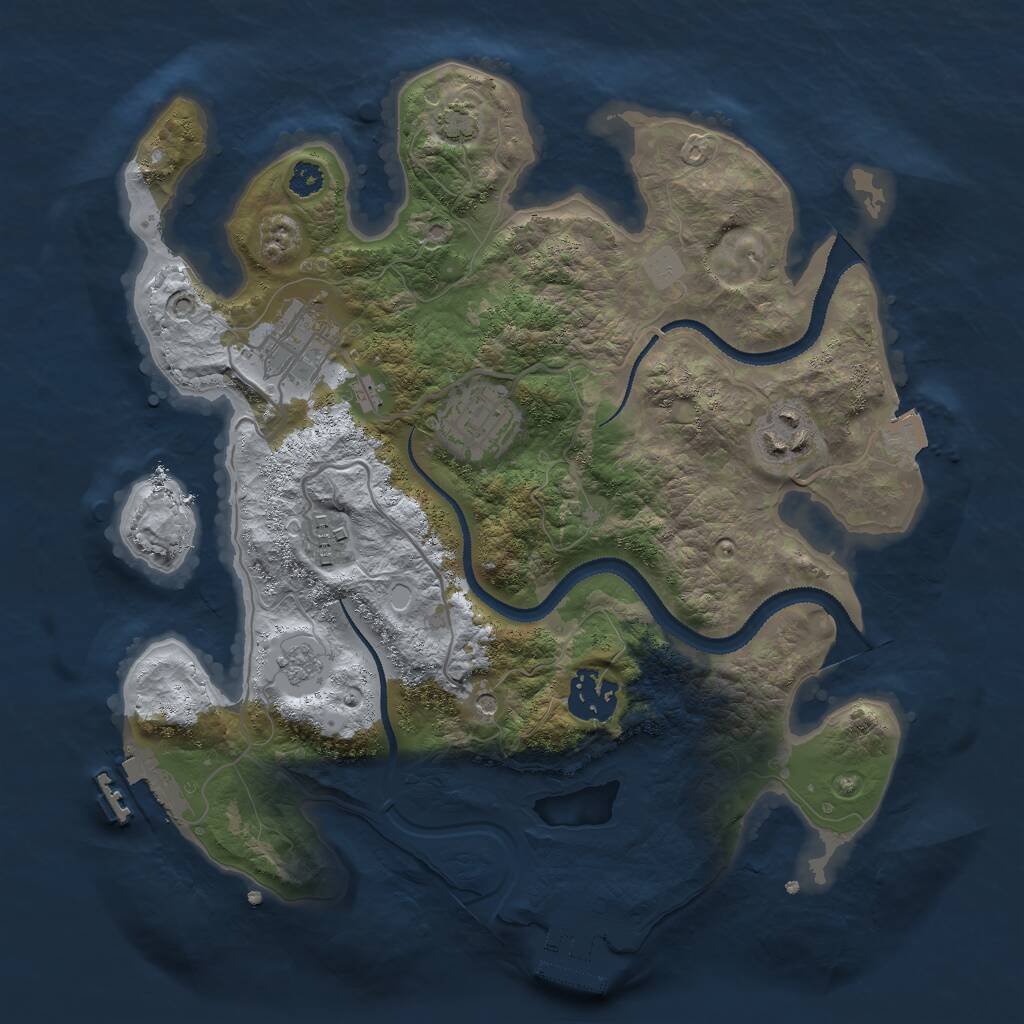 Rust Map: Procedural Map, Size: 3000, Seed: 69000, 11 Monuments