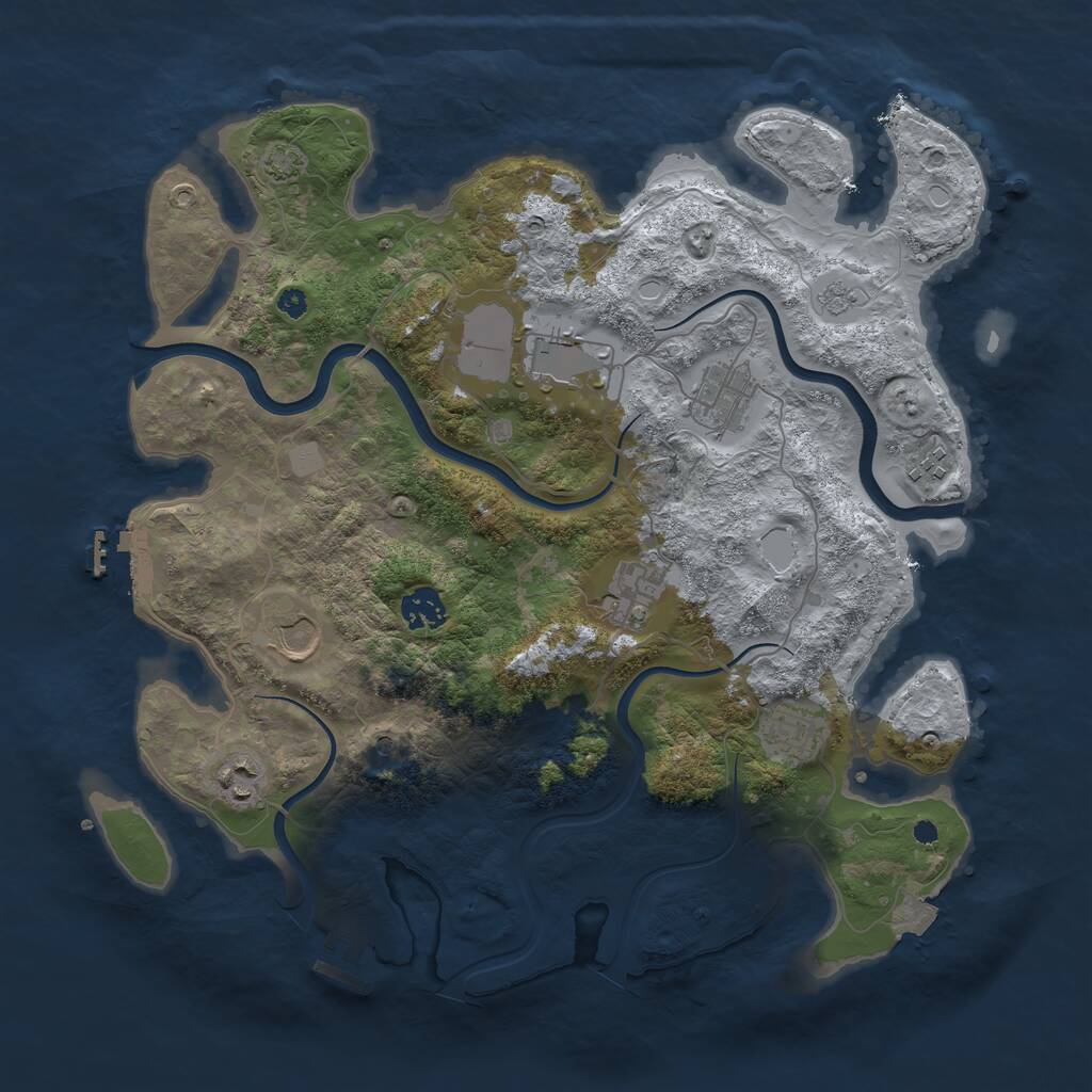 Rust Map: Procedural Map, Size: 3750, Seed: 1252485089, 14 Monuments