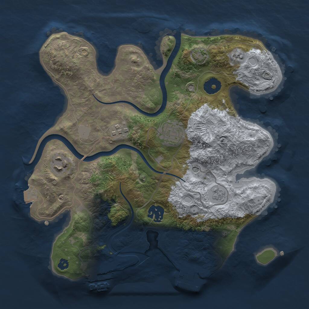 Rust Map: Procedural Map, Size: 2800, Seed: 1749260617, 10 Monuments