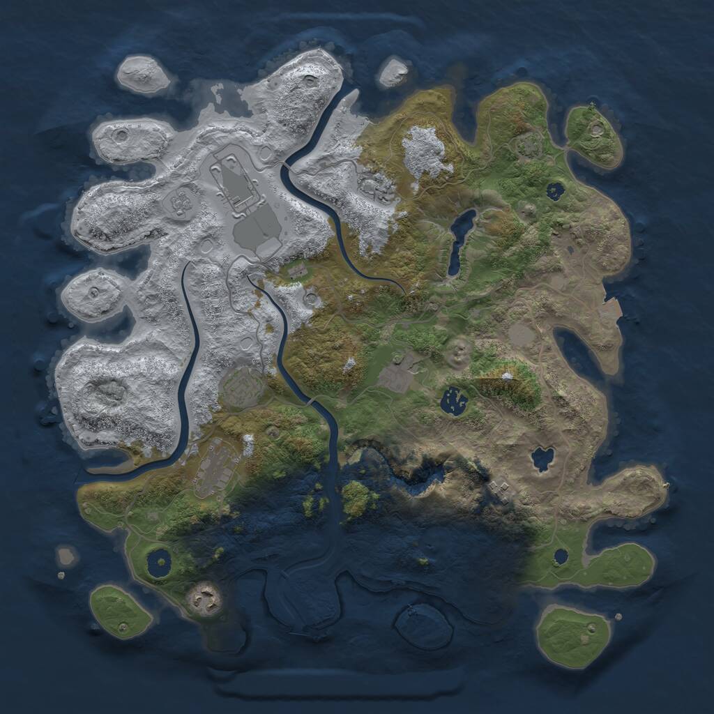 Rust Map: Procedural Map, Size: 4000, Seed: 4561316, 12 Monuments