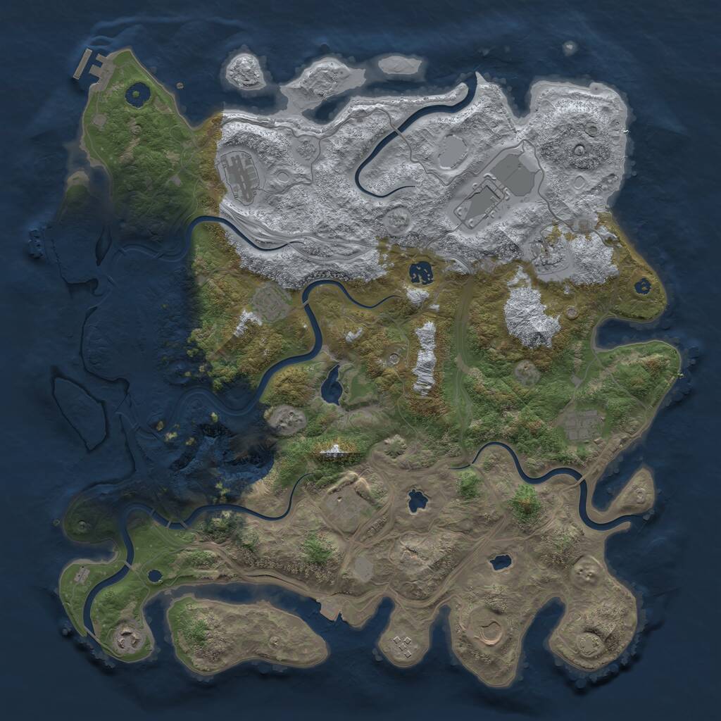 Rust Map: Procedural Map, Size: 4500, Seed: 272130347, 16 Monuments