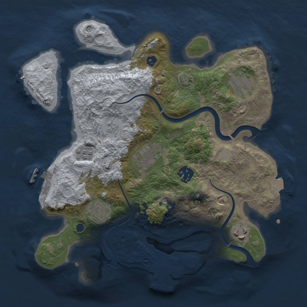 Rust Map: Procedural Map, Size: 3000, Seed: 12979, 12 Monuments