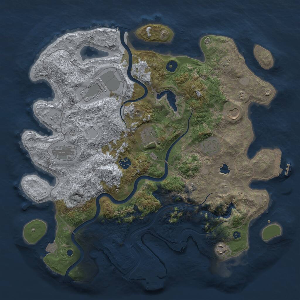 Rust Map: Procedural Map, Size: 4000, Seed: 25510, 14 Monuments