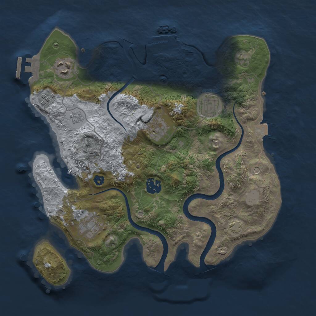 Rust Map: Procedural Map, Size: 3000, Seed: 7097, 12 Monuments